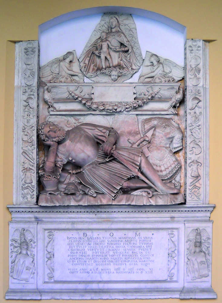 Roma, Chiesa dei Santi Apostoli, Secondo Chiostro - Monumento a Lucio MANCINI (stato attuale)
